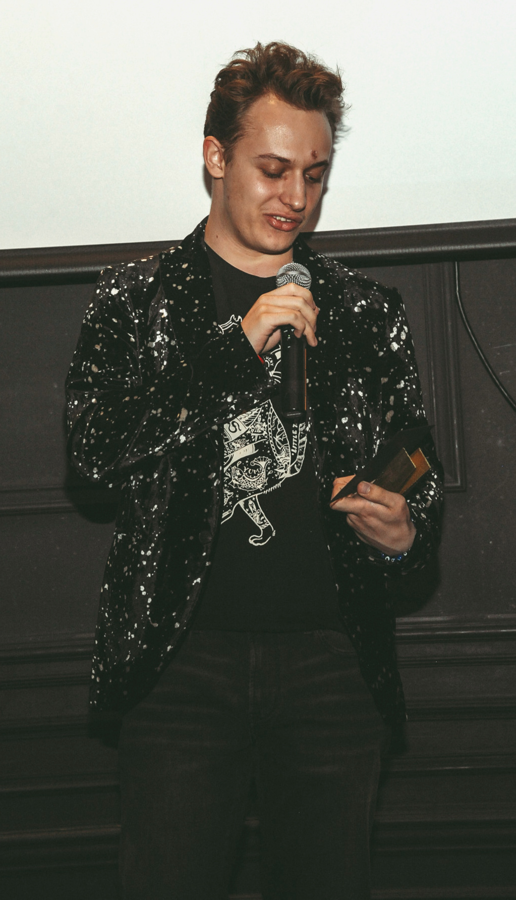 JoJo Scanlon on-stage accepting the Nevada Filmmaker Award from the Nevada Film Office at the C-47 Film Festival, moments after JoJo Scanlon on-stage accepting the Nevada Filmmaker Award from the Nevada Film Office at the C-47 Film Festival, moments after winning Best TV Pilot for "BRUTUS" (2025)